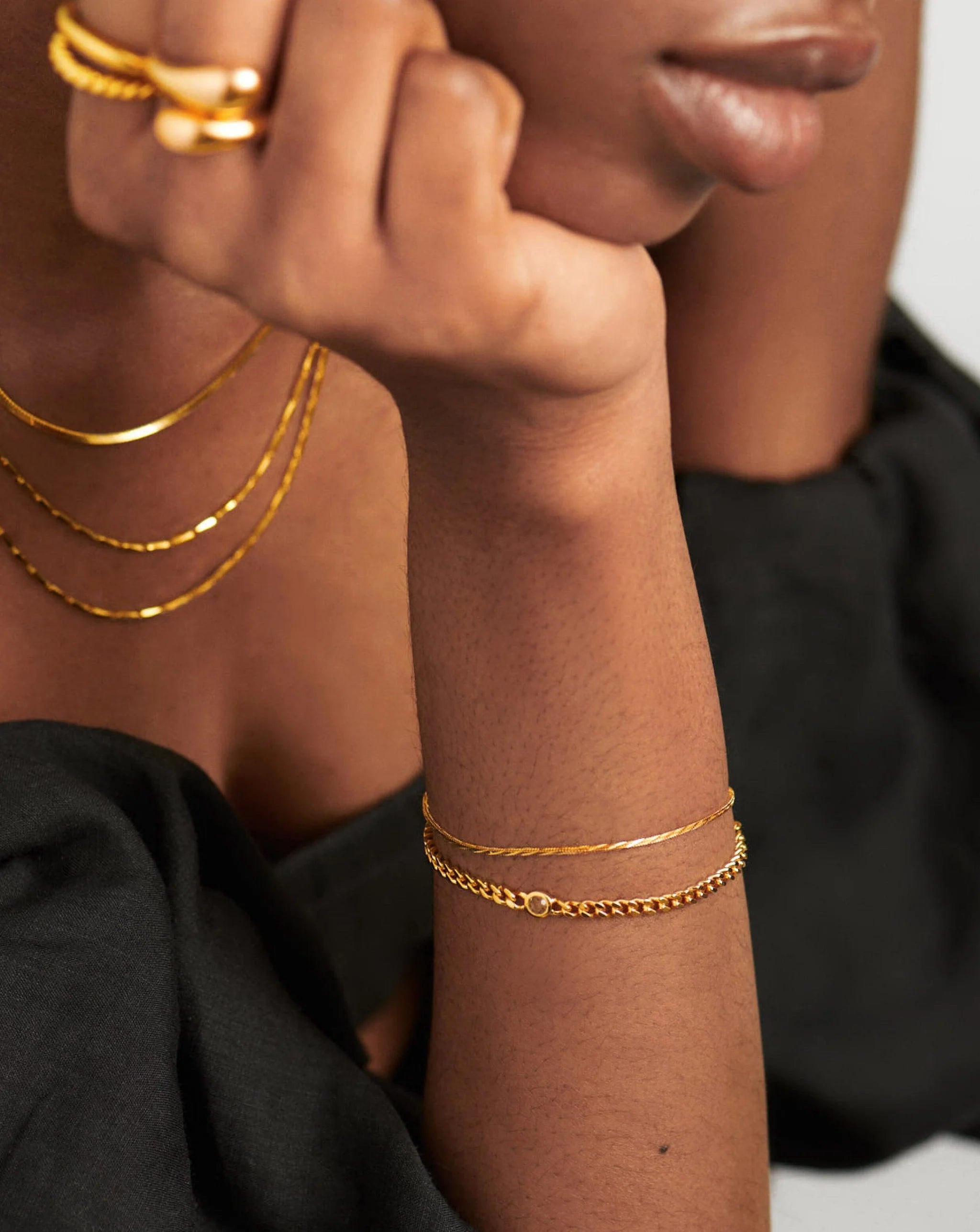 April Birthstone Chain Bracelet