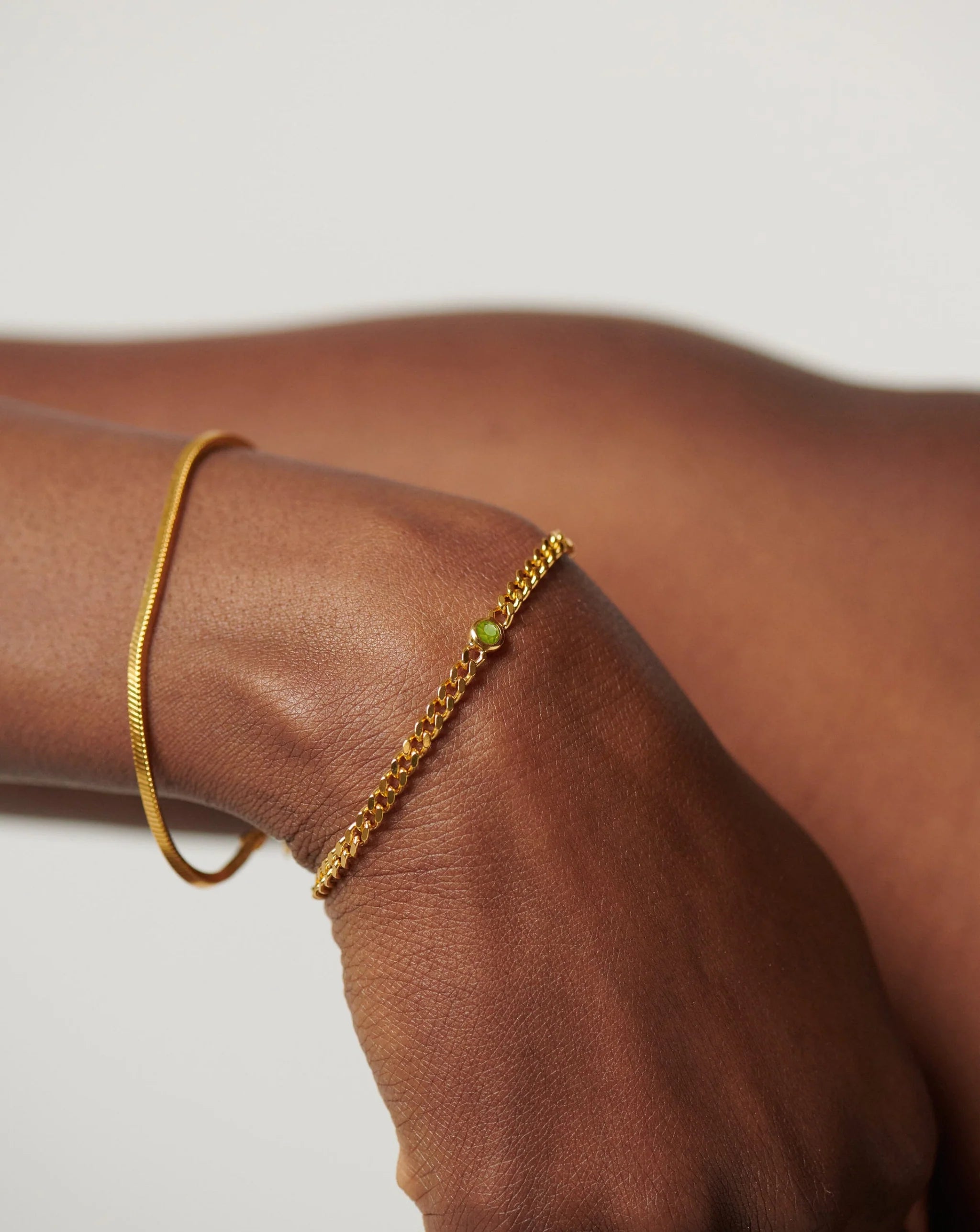 August Birthstone Chain Bracelet
