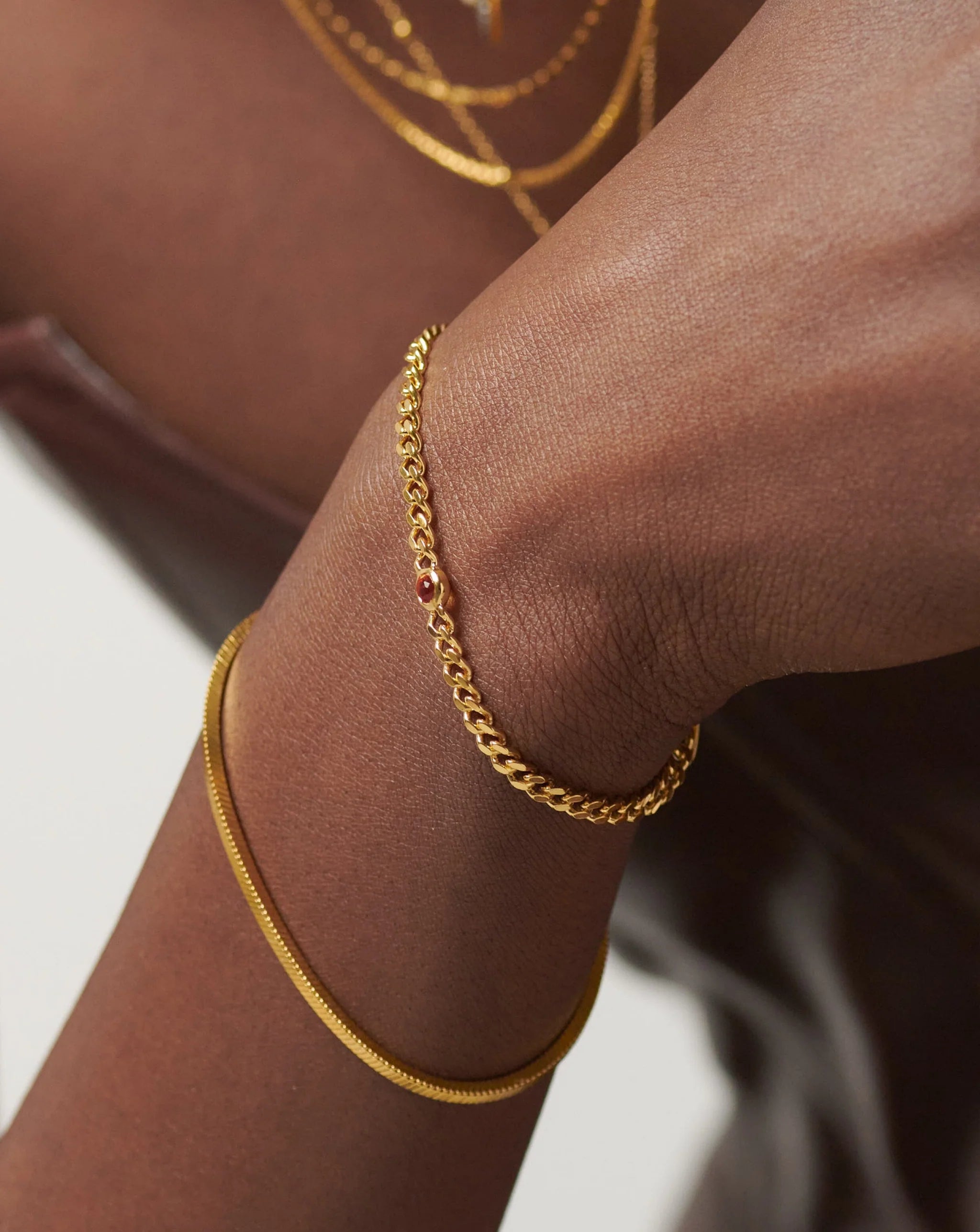 January Birthstone Chain Bracelet