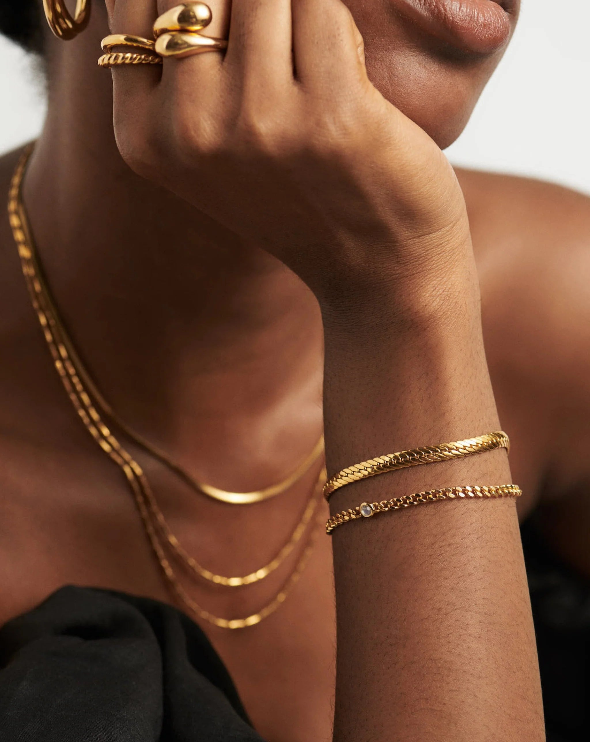 June Birthstone Chain Bracelet