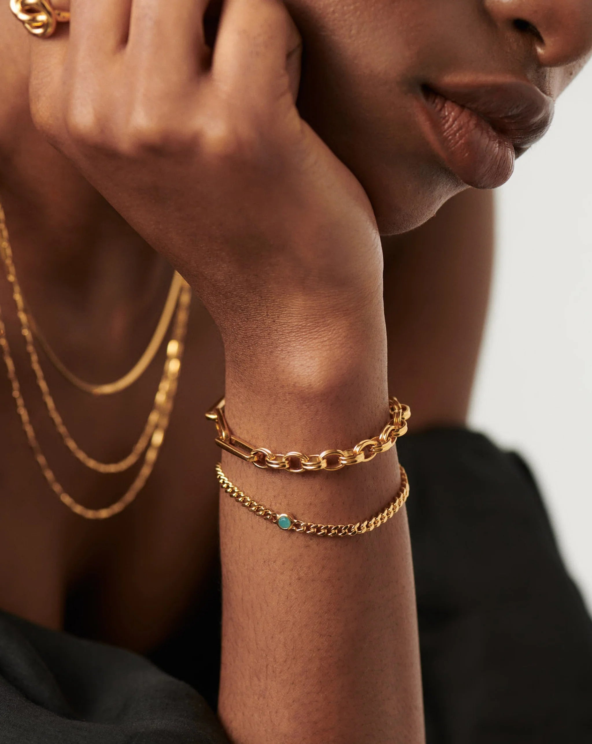 March Birthstone Chain Bracelet