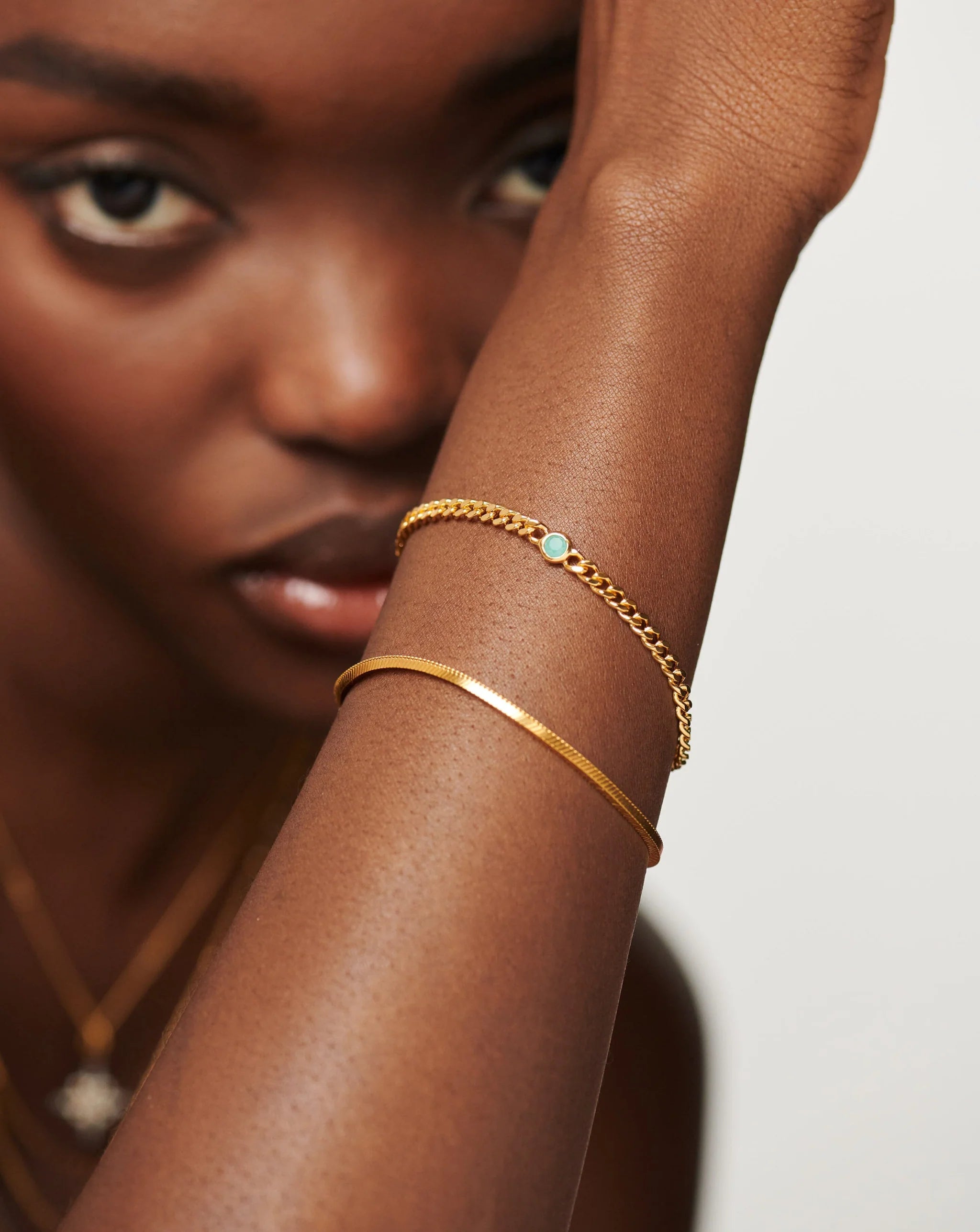 March Birthstone Chain Bracelet