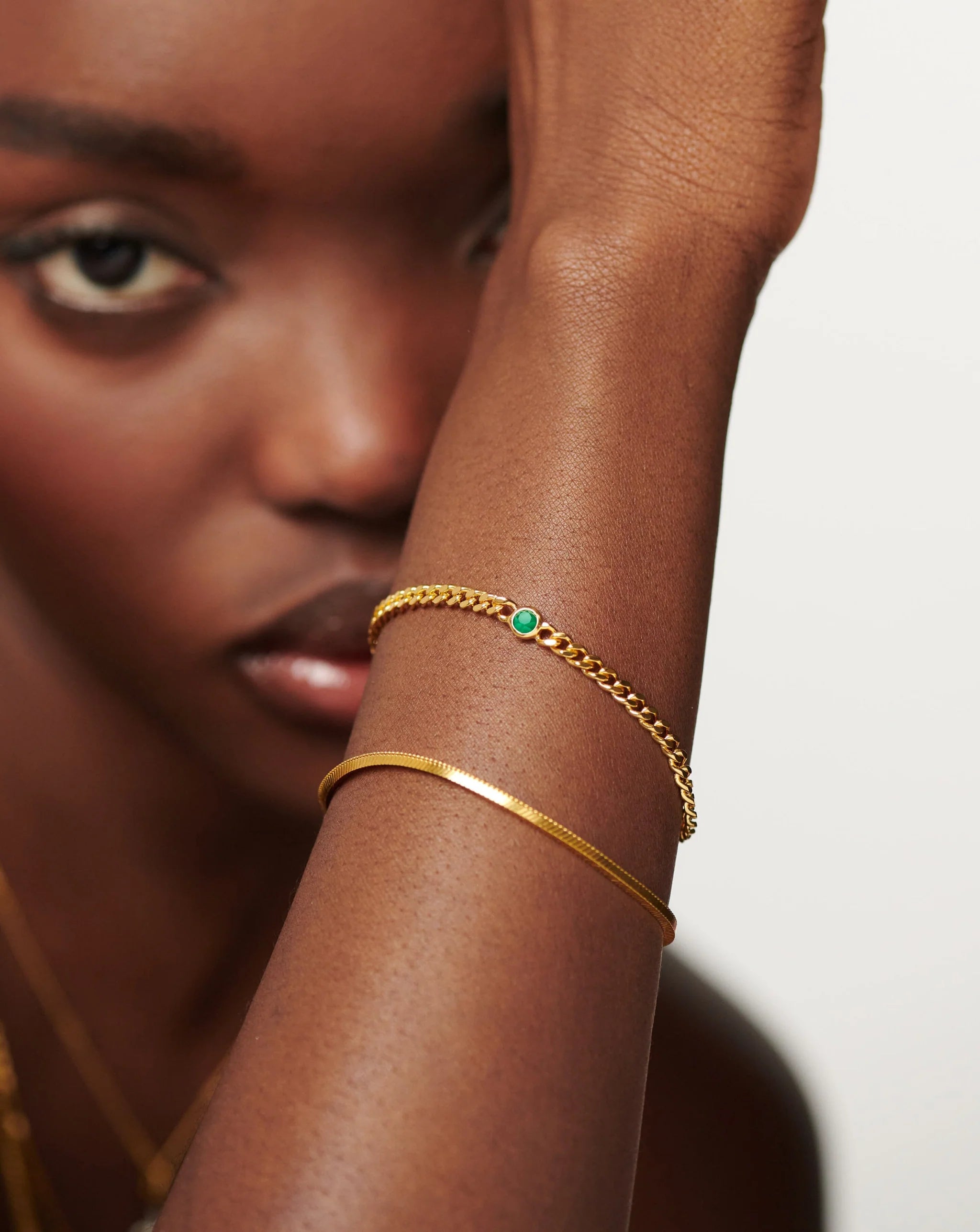 May Birthstone Chain Bracelet