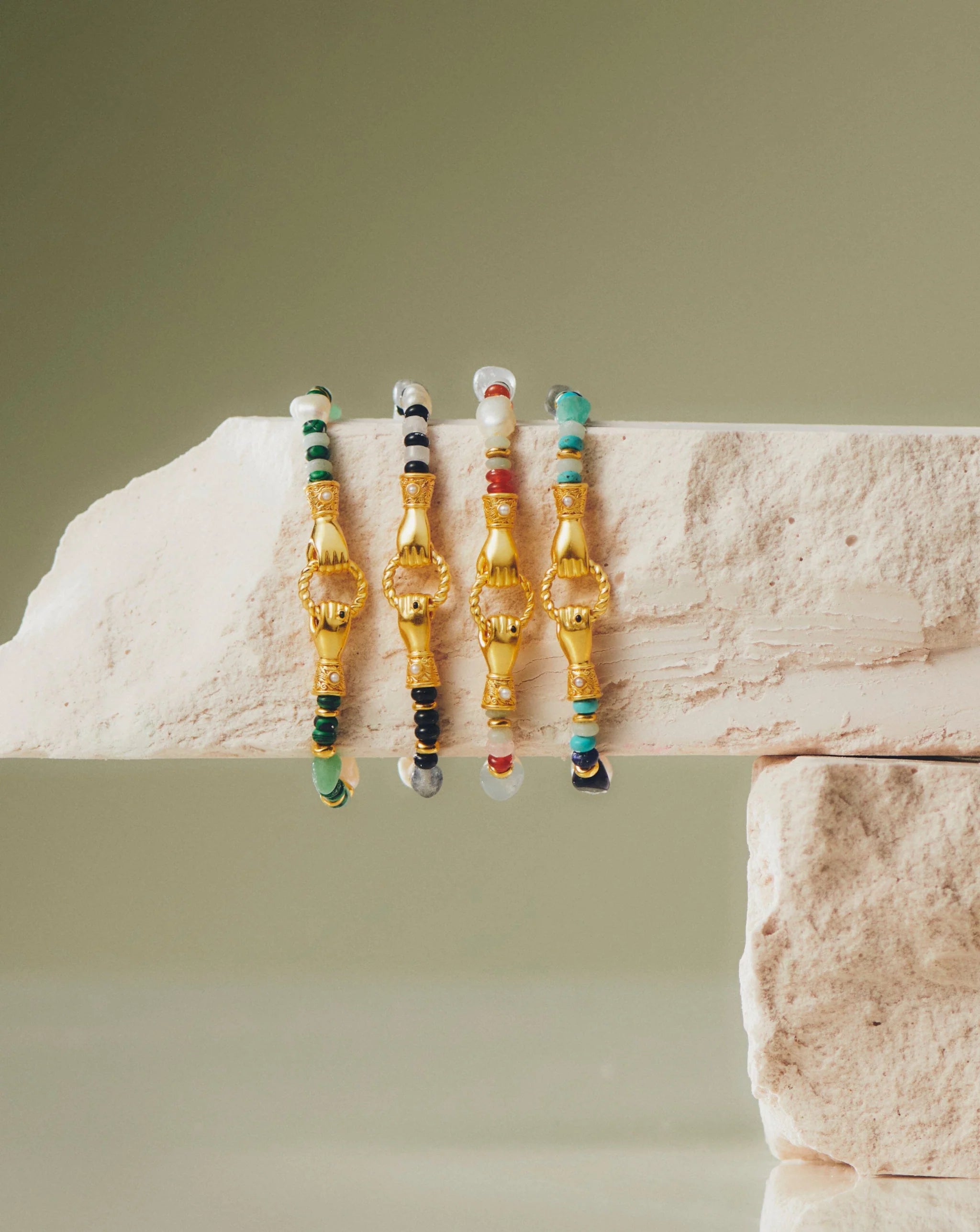 Harris Reed In Good Hands Beaded Gemstone Bracelet