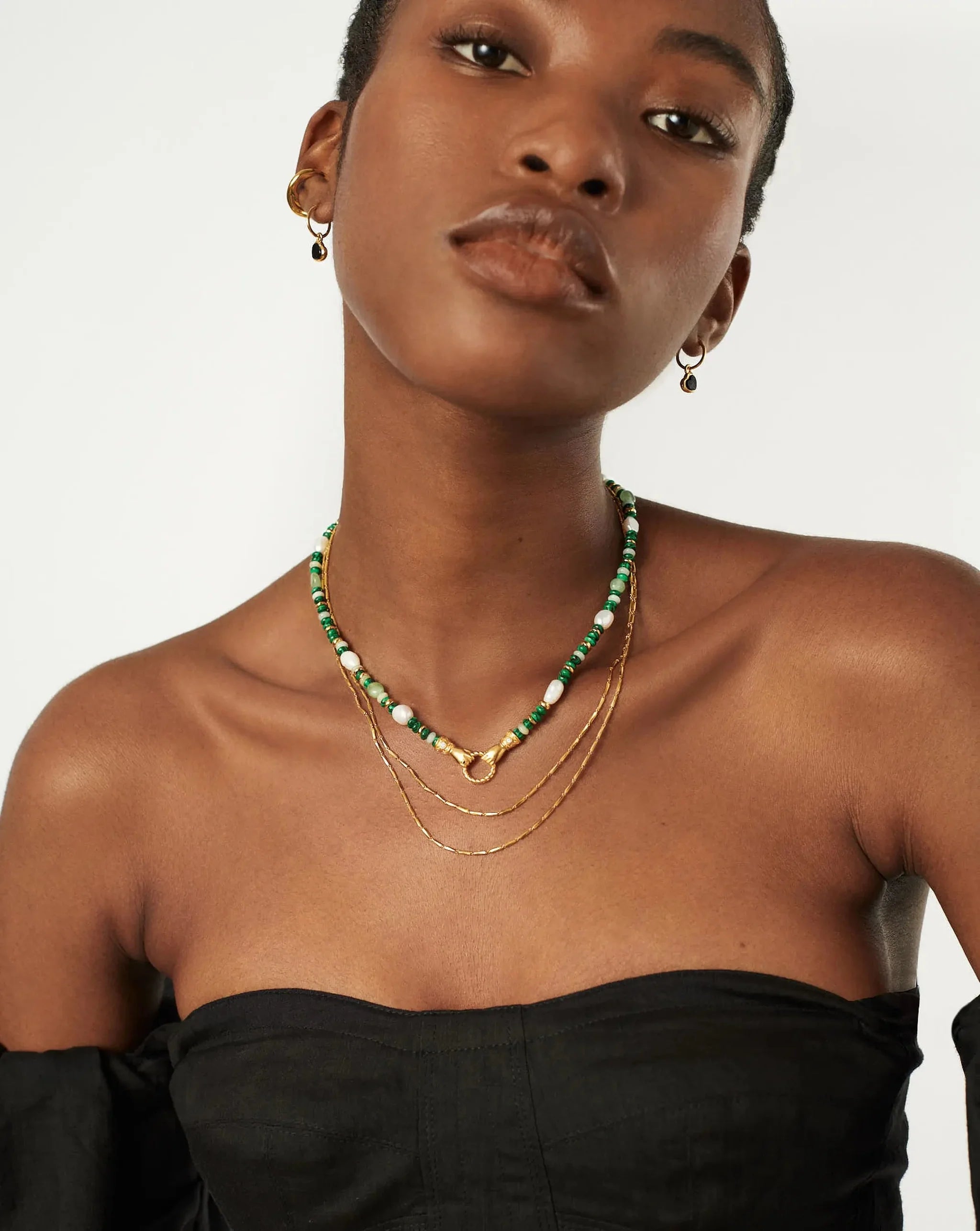 Harris Reed In Good Hands Beaded Gemstone Necklace