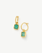 Mini Pyramid Charm Hoop Earrings