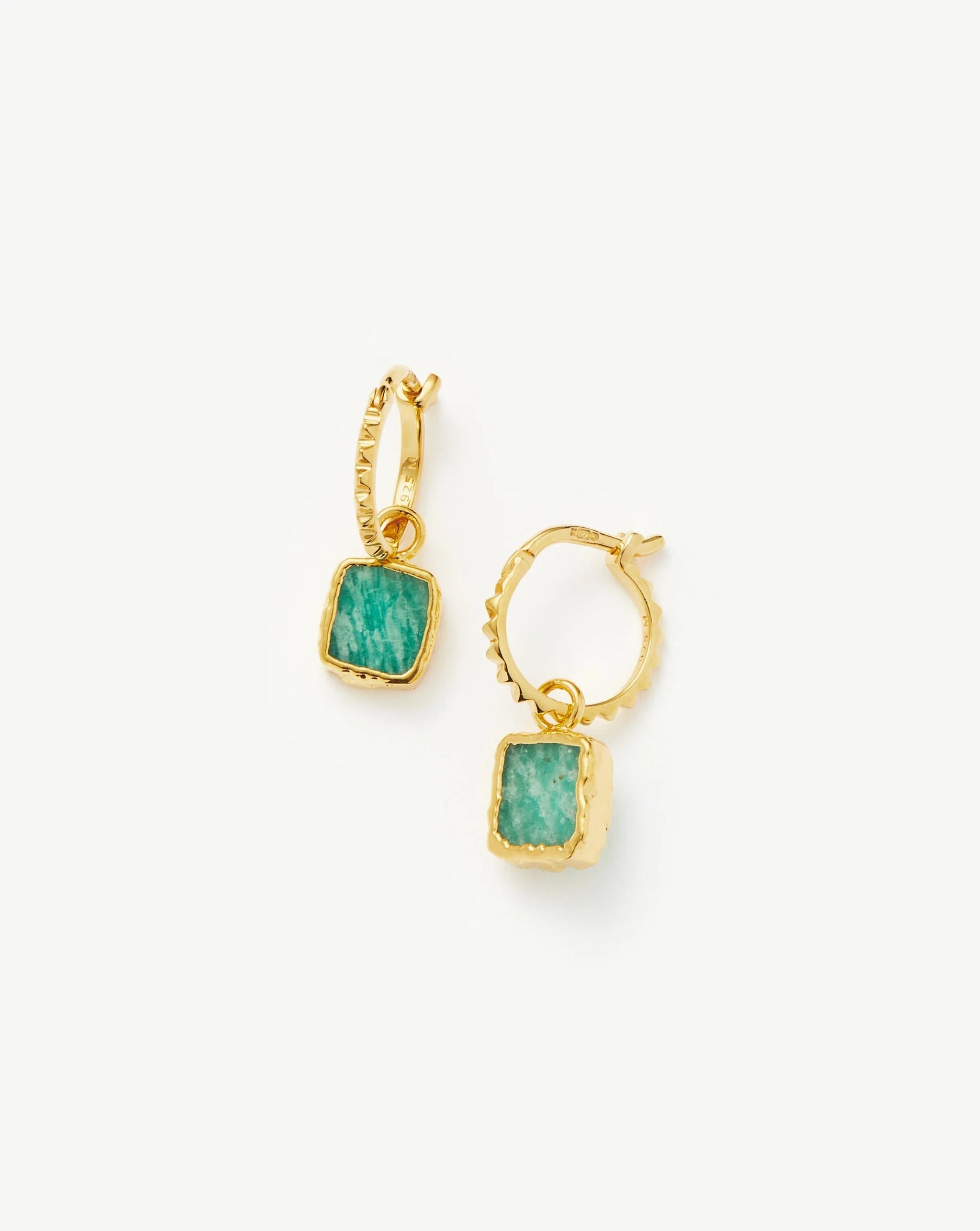 Mini Pyramid Charm Hoop Earrings