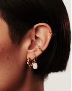 Mini Pyramid Charm Hoop Earrings