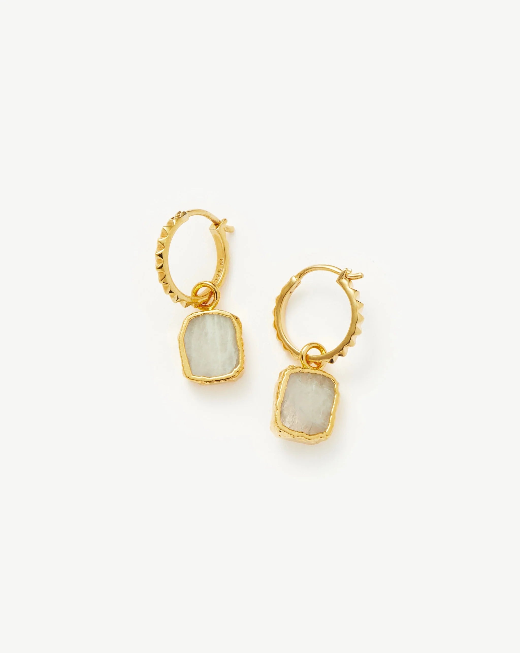 Mini Pyramid Charm Hoop Earrings
