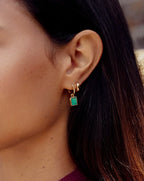 Mini Pyramid Charm Hoop Earrings