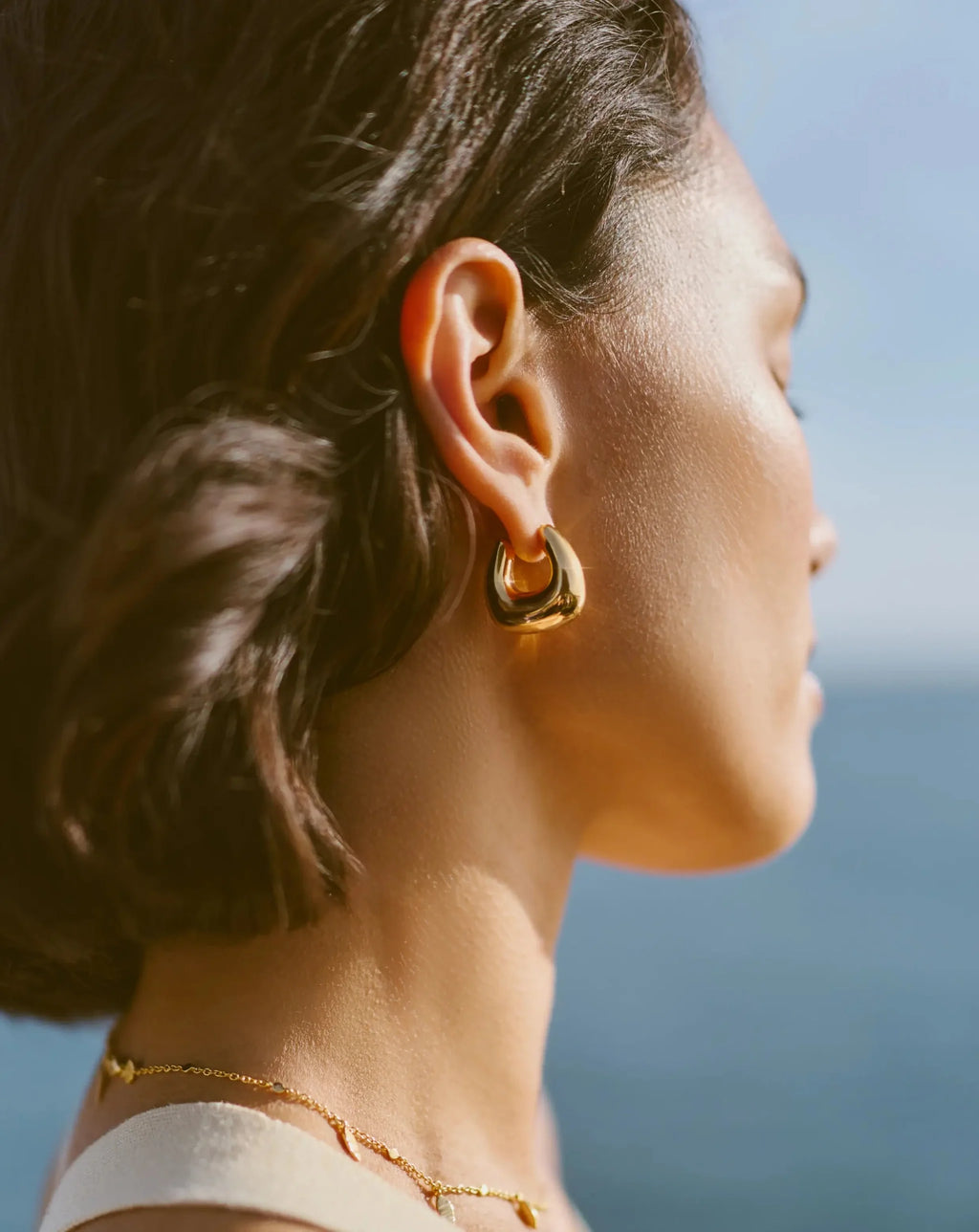 Sculptural Chubby Small Hoop Earrings