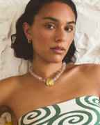 Spiral Gemstone Beaded Pendant Necklace