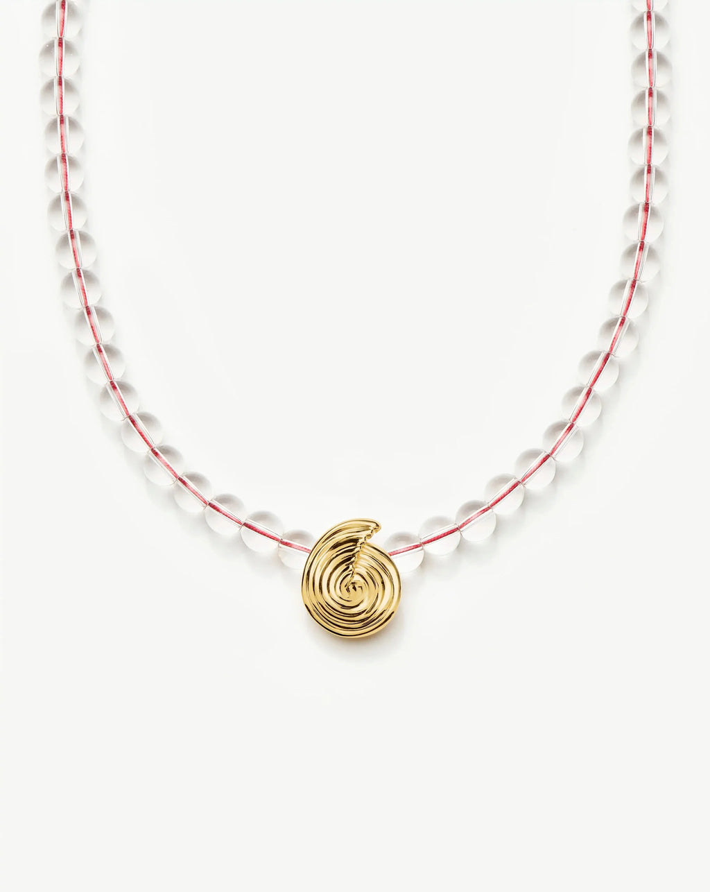 Spiral Gemstone Beaded Pendant Necklace