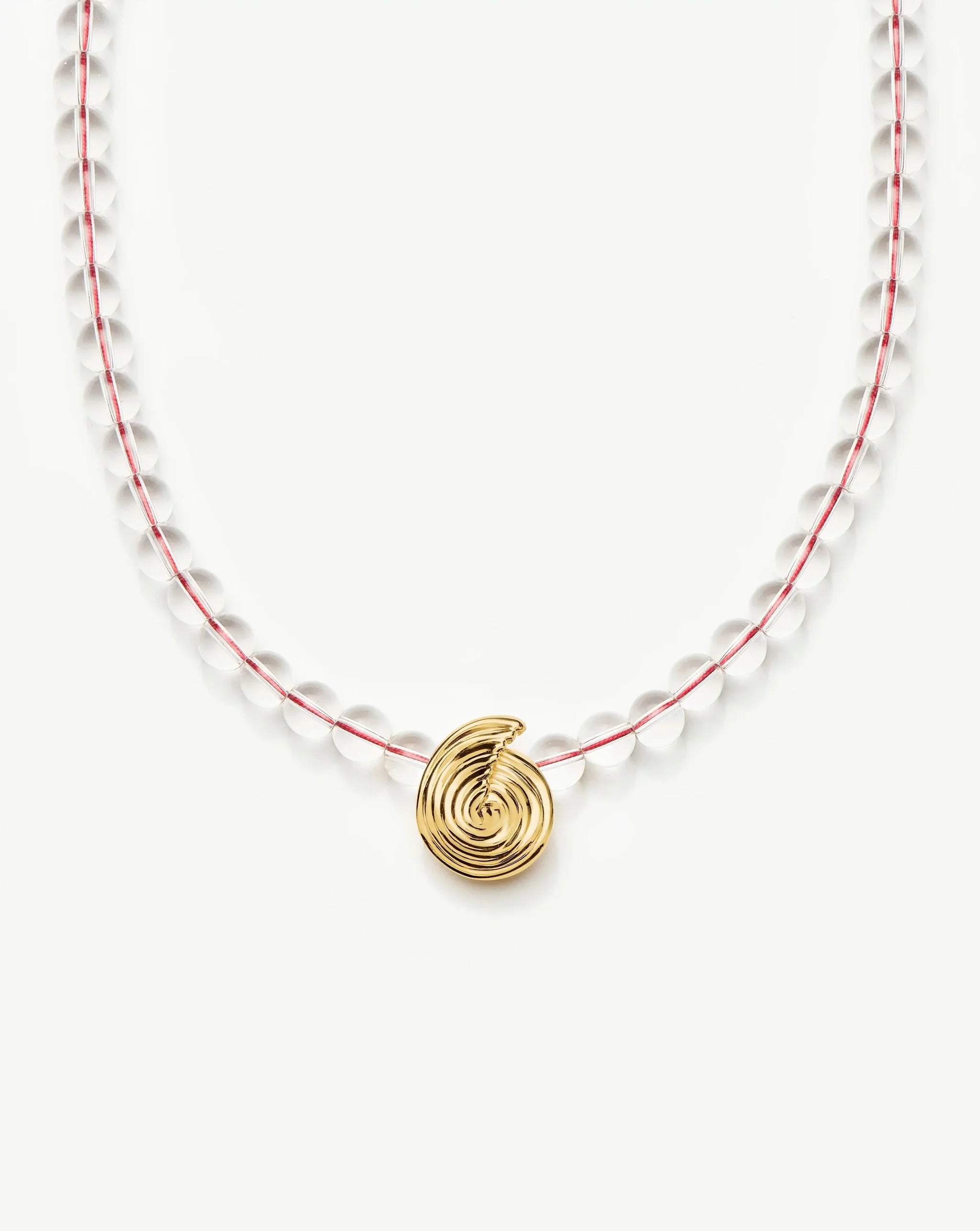 Spiral Gemstone Beaded Pendant Necklace