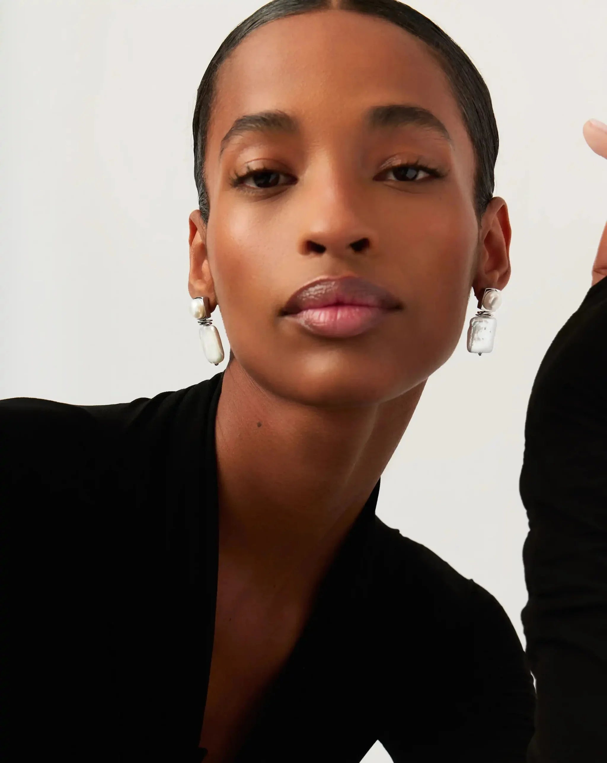 Square Pearl Statement Earrings