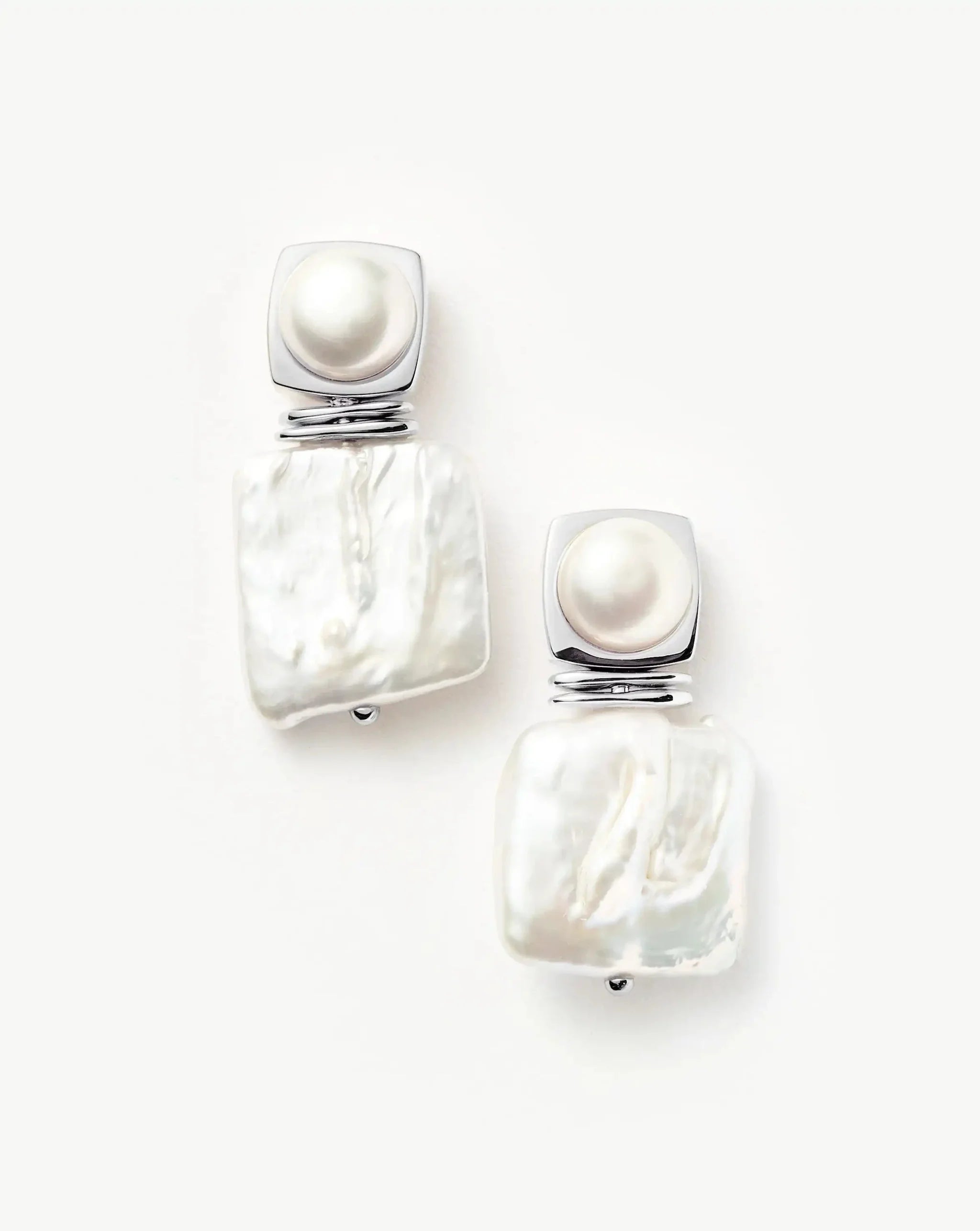 Square Pearl Statement Earrings