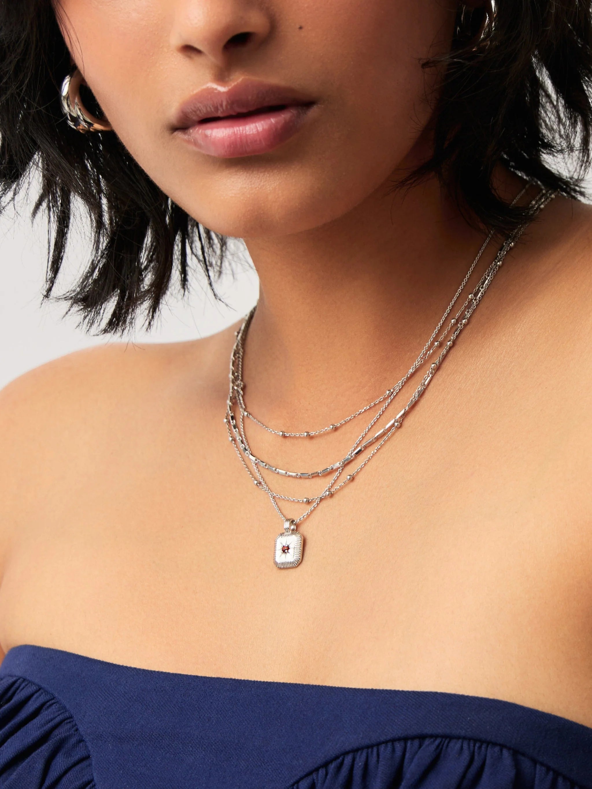 January Birthstone Pendant Necklace