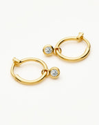 Tennis Charm Mini Hoop Earrings