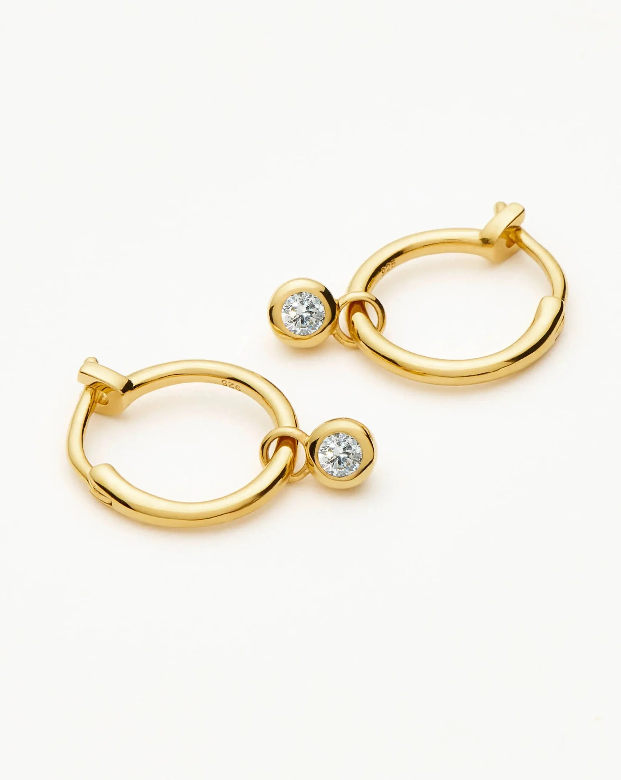 Tennis Charm Mini Hoop Earrings