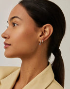 Tennis Charm Mini Hoop Earrings