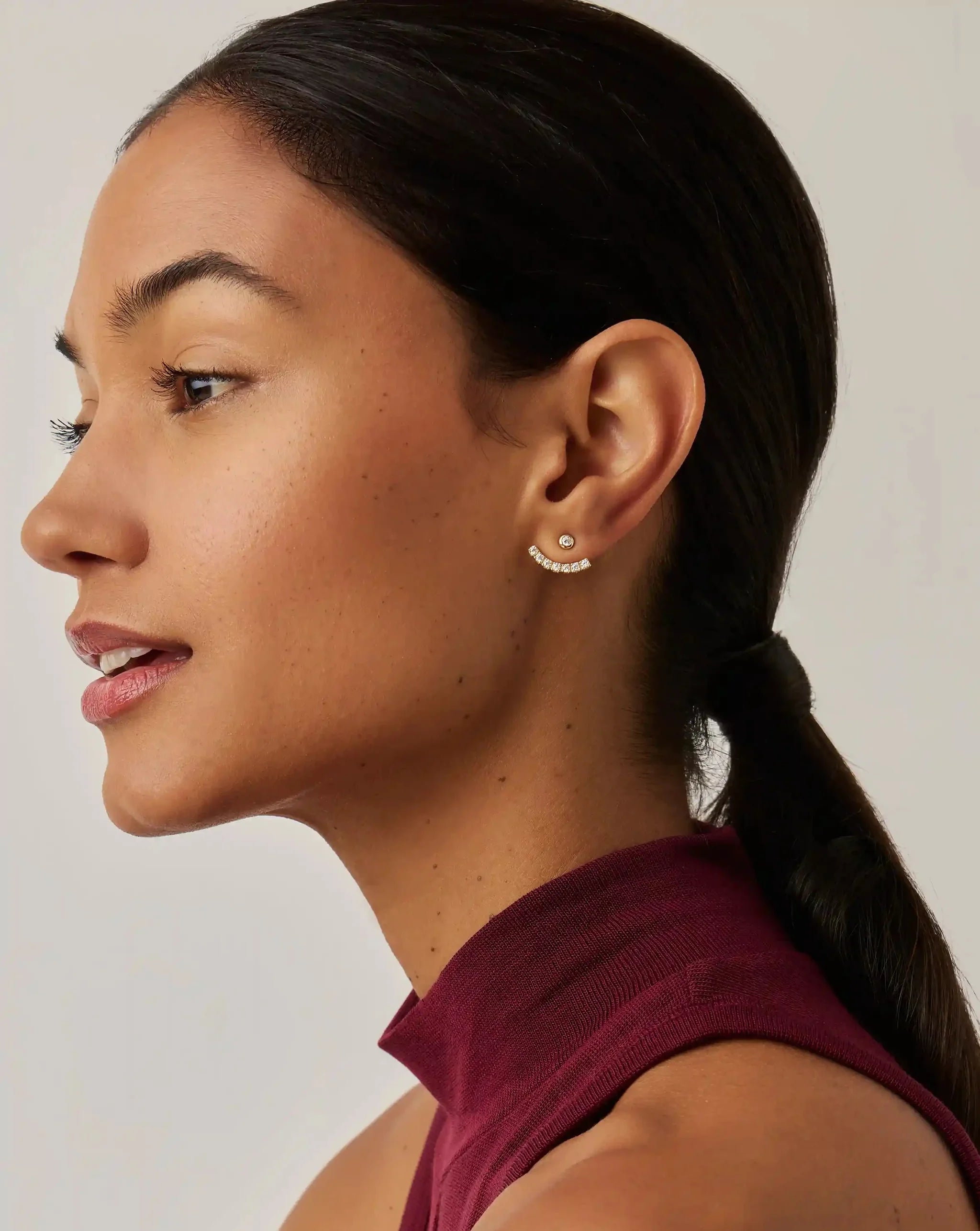Tennis Ear Jacket Stud Earrings