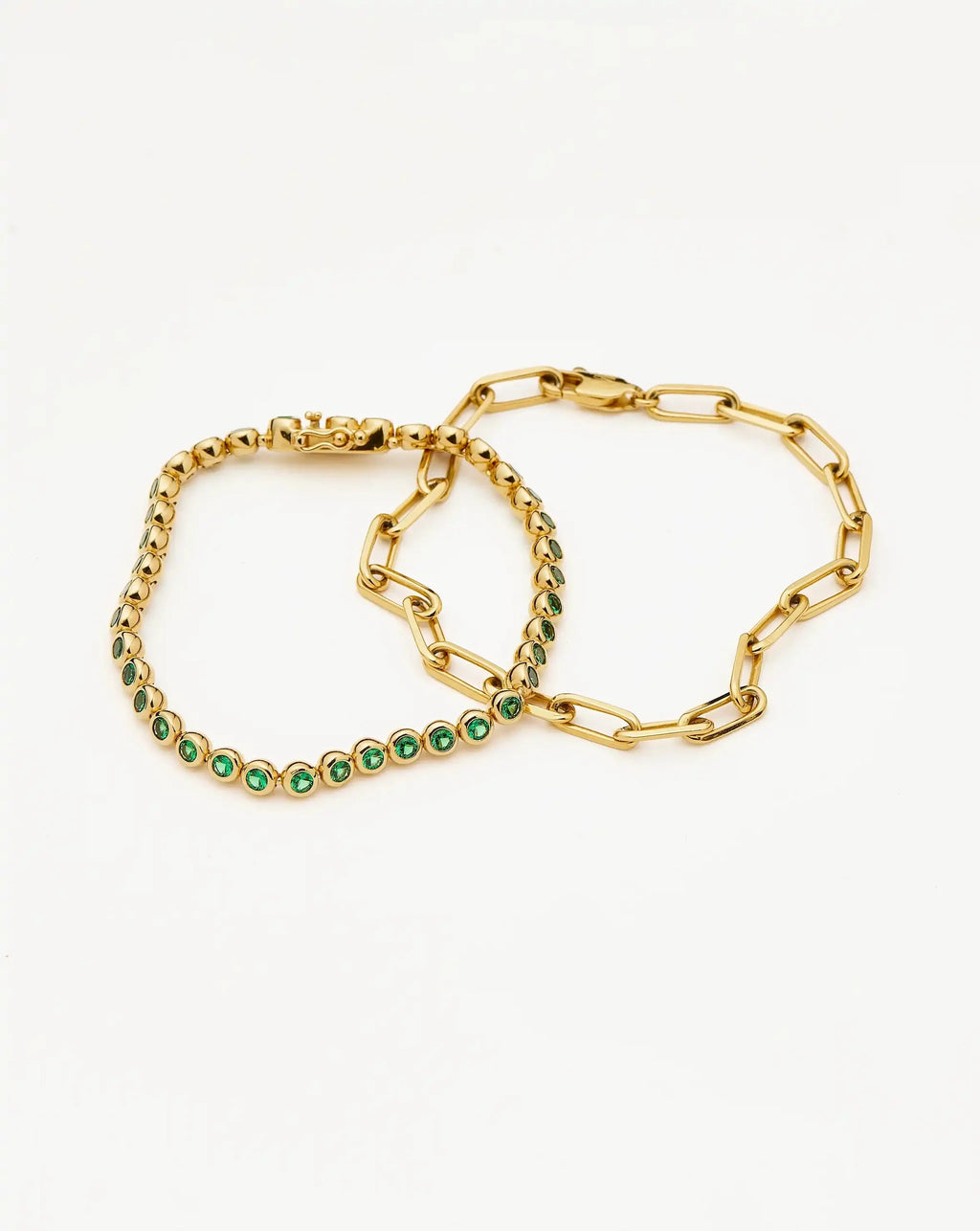 Tennis & Paperclip Bracelet Set