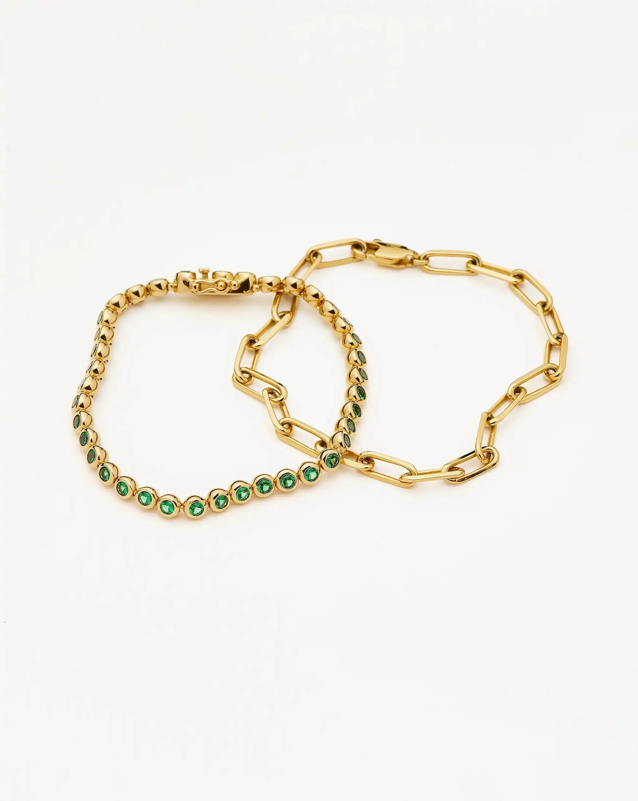 Tennis & Paperclip Bracelet Set