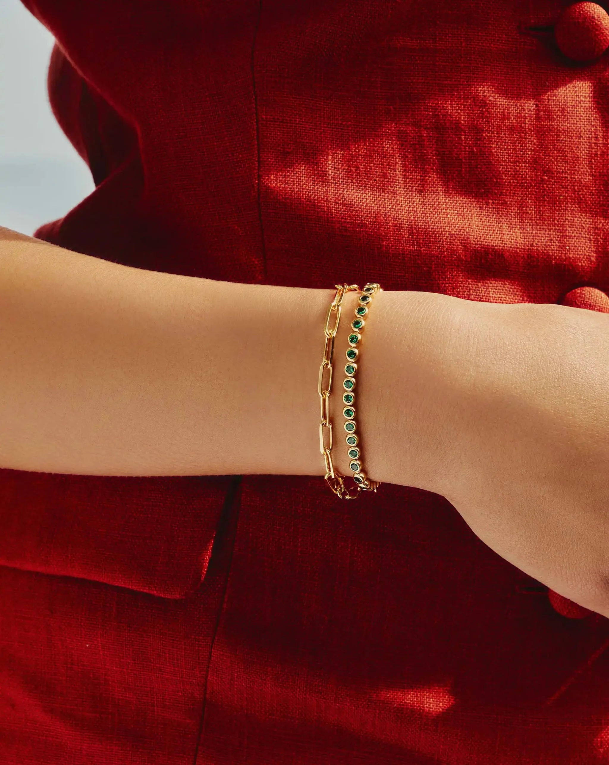 Tennis & Paperclip Bracelet Set