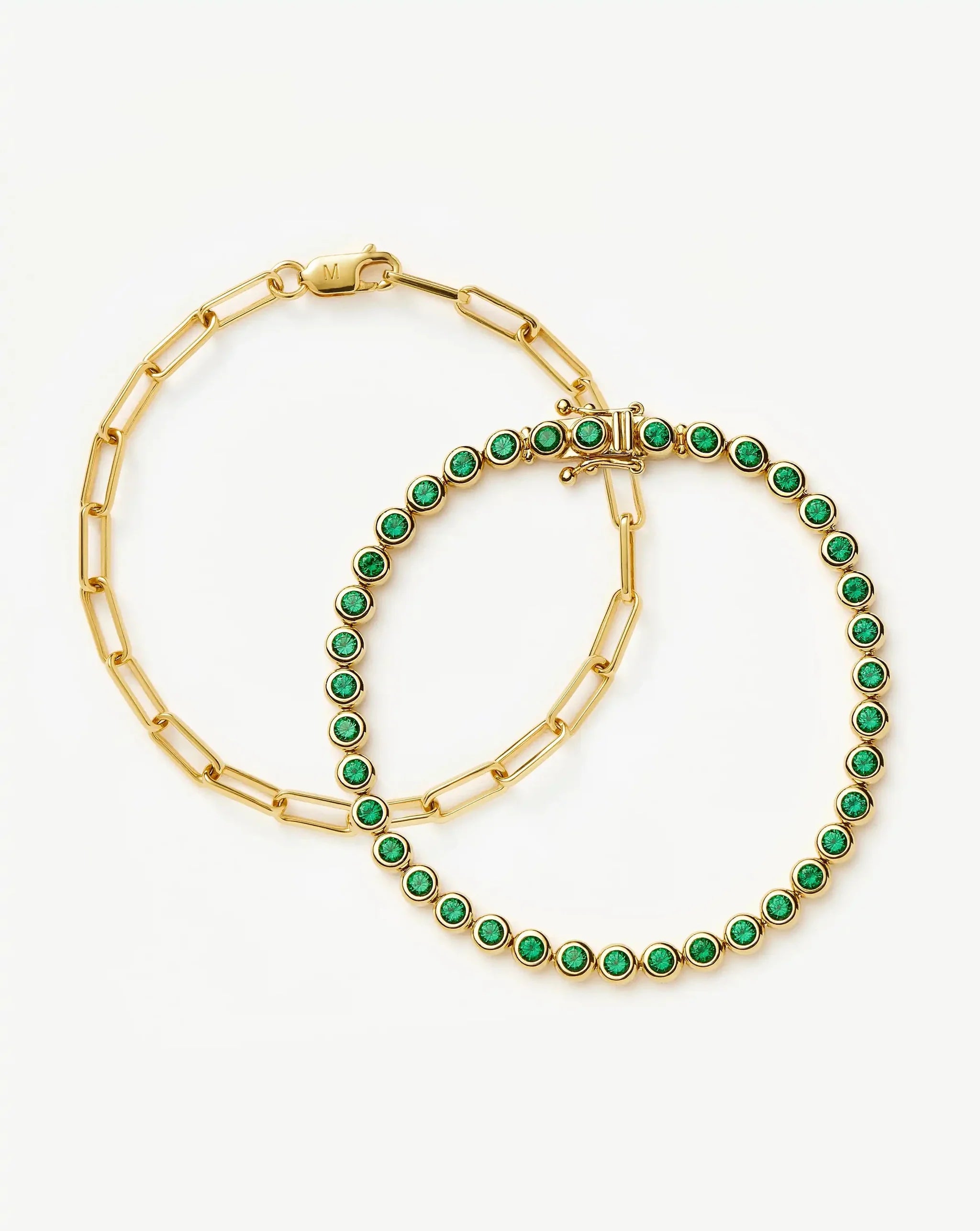 Tennis & Paperclip Bracelet Set